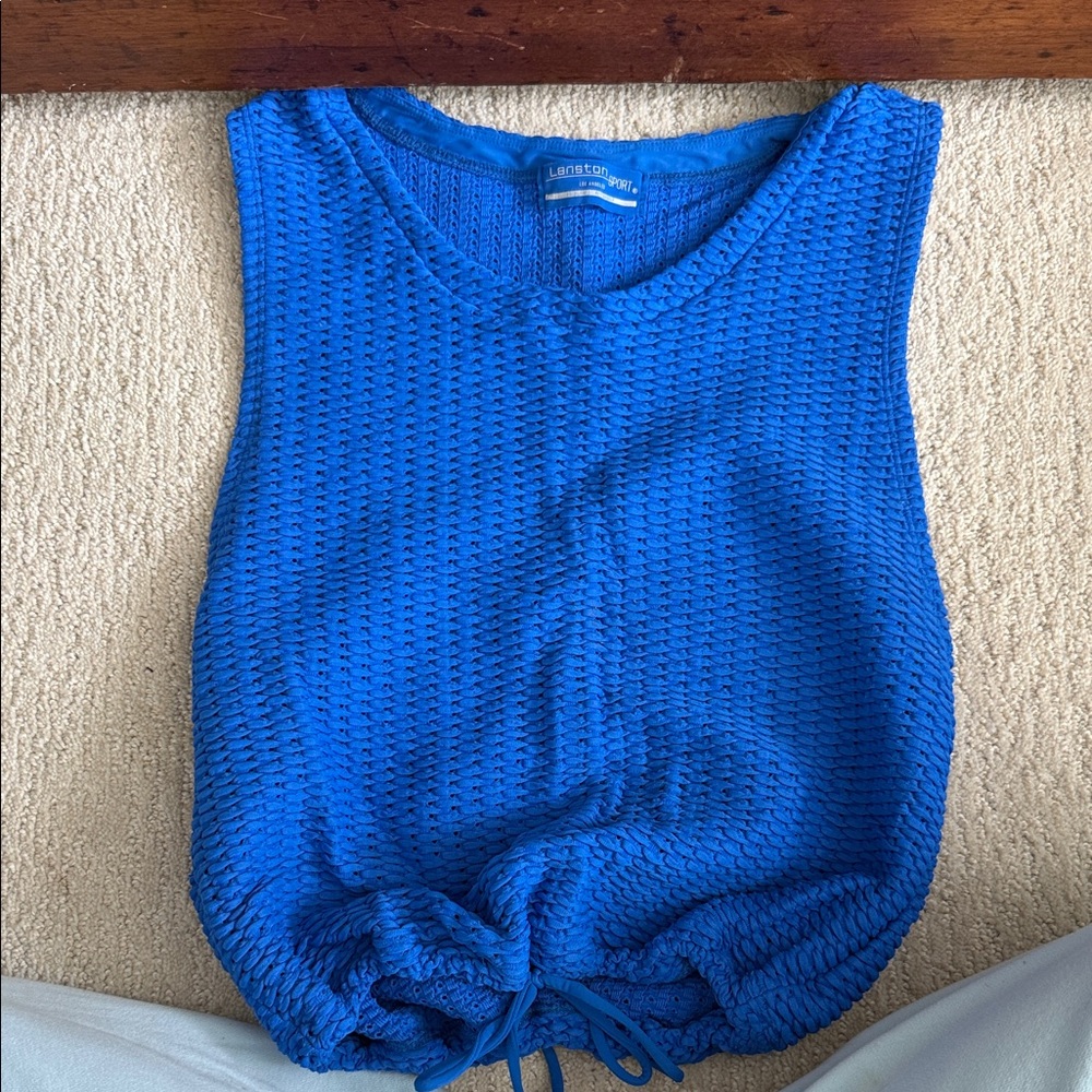 Cobalt Blue Textured Drawcord Tank